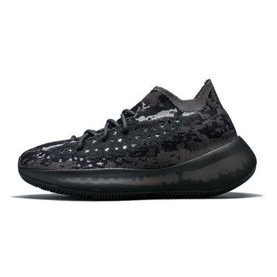 Mesh and linen running sneakers with MD sole, side view.