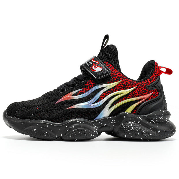 Boys sneakers with textile upper and anti-slip sole, featuring colorful design accents.