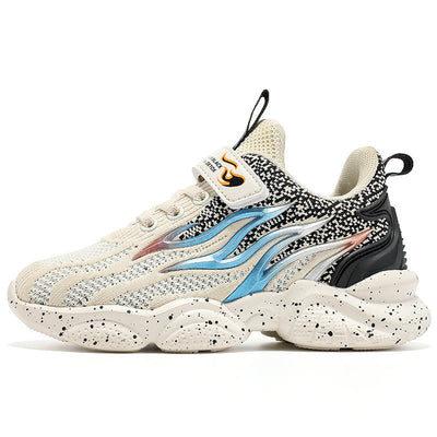 Boys fashion mesh old sneakers with anti-slip sole.
