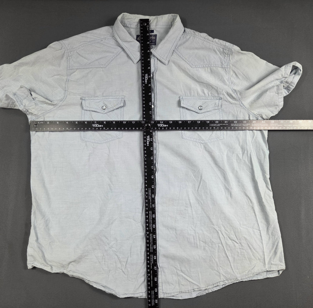 American Rag Cie Mens XXL Light Blue Short Sleeve Button Down Shirt Cotton