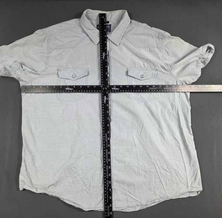 American Rag Cie Mens XXL Light Blue Short Sleeve Button Down Shirt Cotton