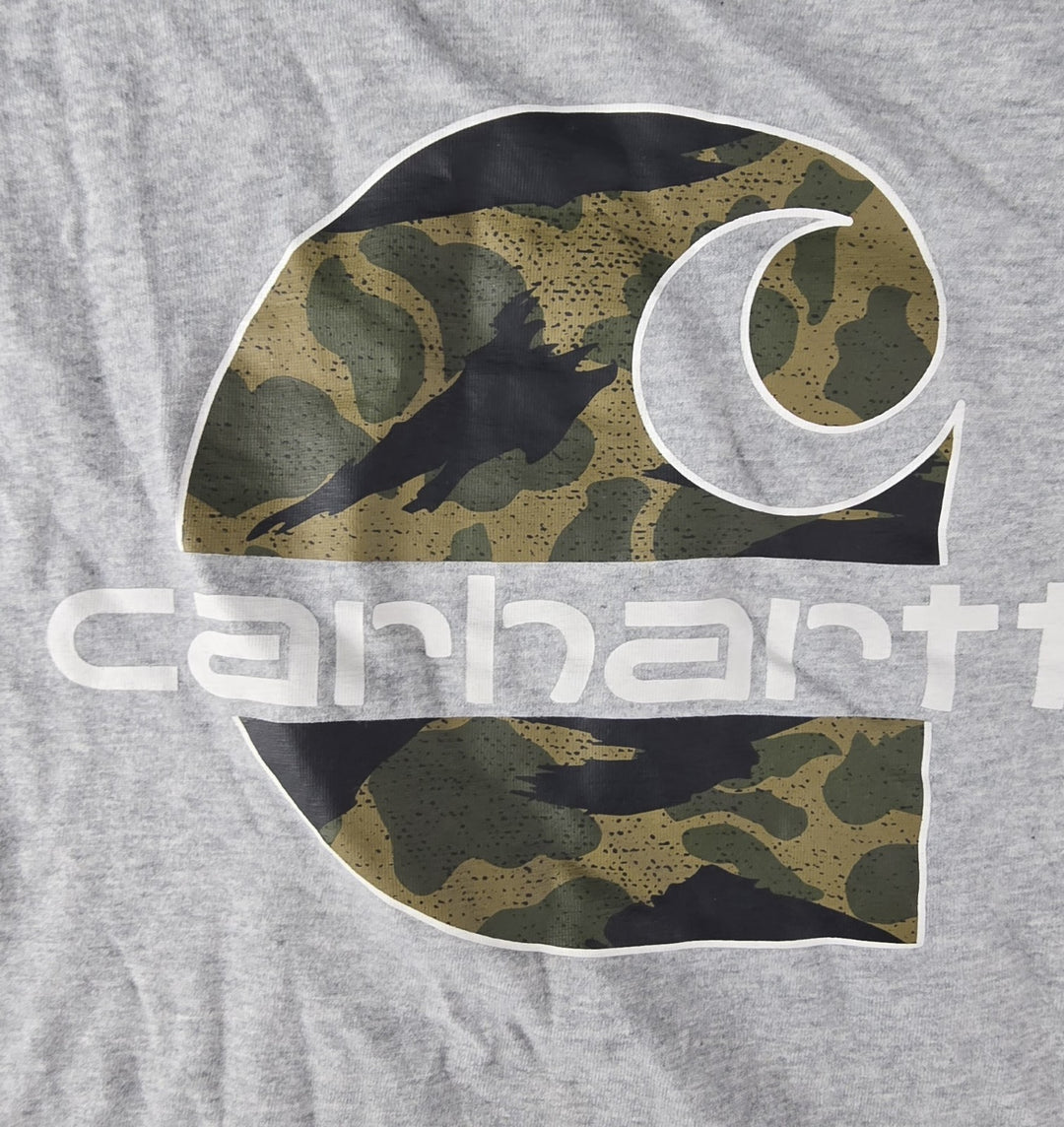 Carhartt Shirt Boys Large (14-16) Gray Graphic Logo Long Sleeve