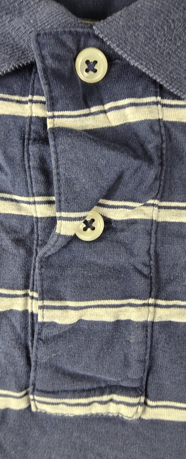 Polo Ralph Lauren Shirt Mens L Navy White Stripe Embroidered Logo Short Sleeve