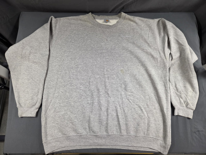 Carhartt Mens 3XL Gray Crewneck Sweatshirt Embroidered Logo Pullover Fleece
