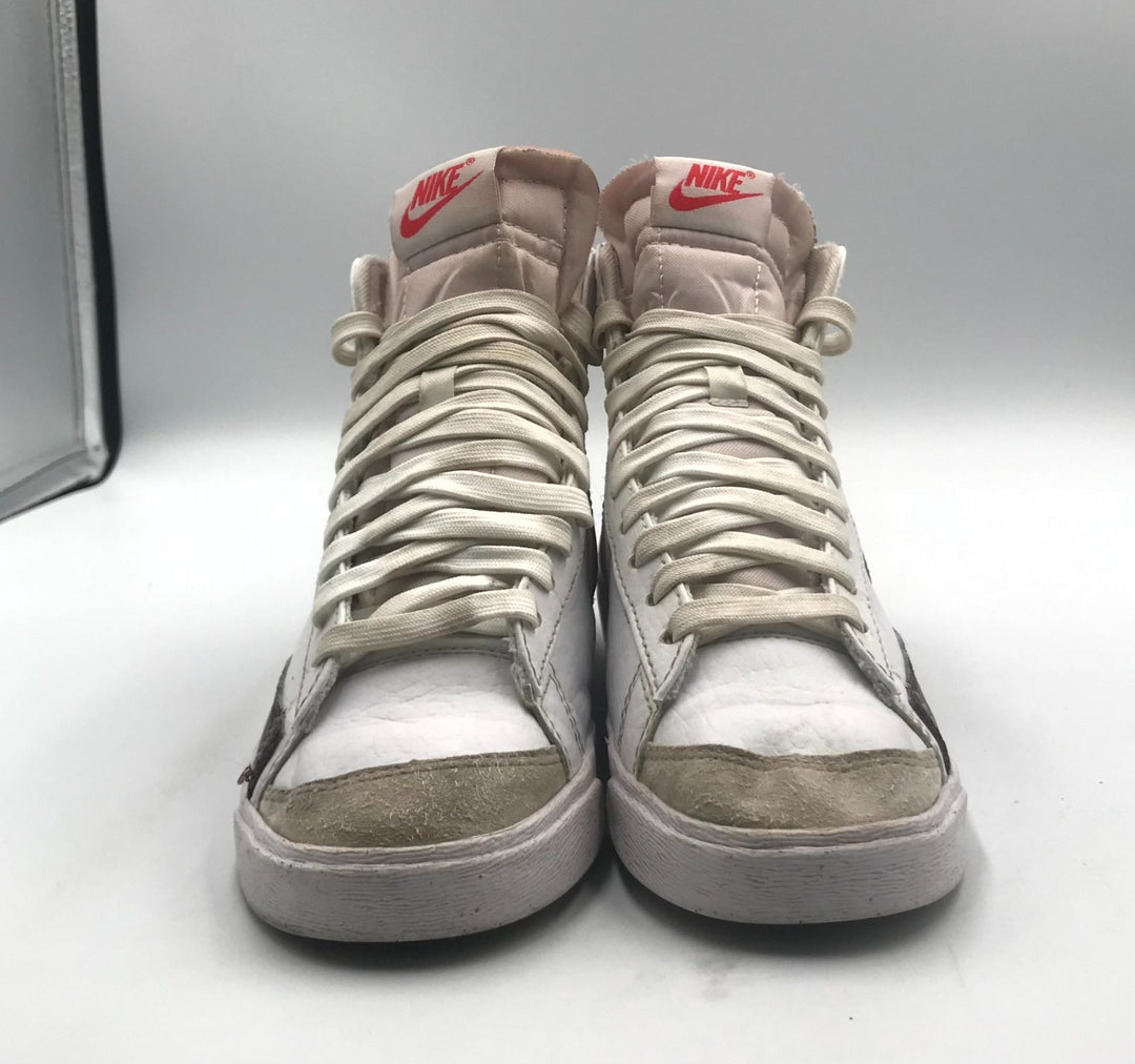 Nike Blazer Mid 77 Next Nature Sneaker Unisex White Leather Lace Up Shoes - 5.5