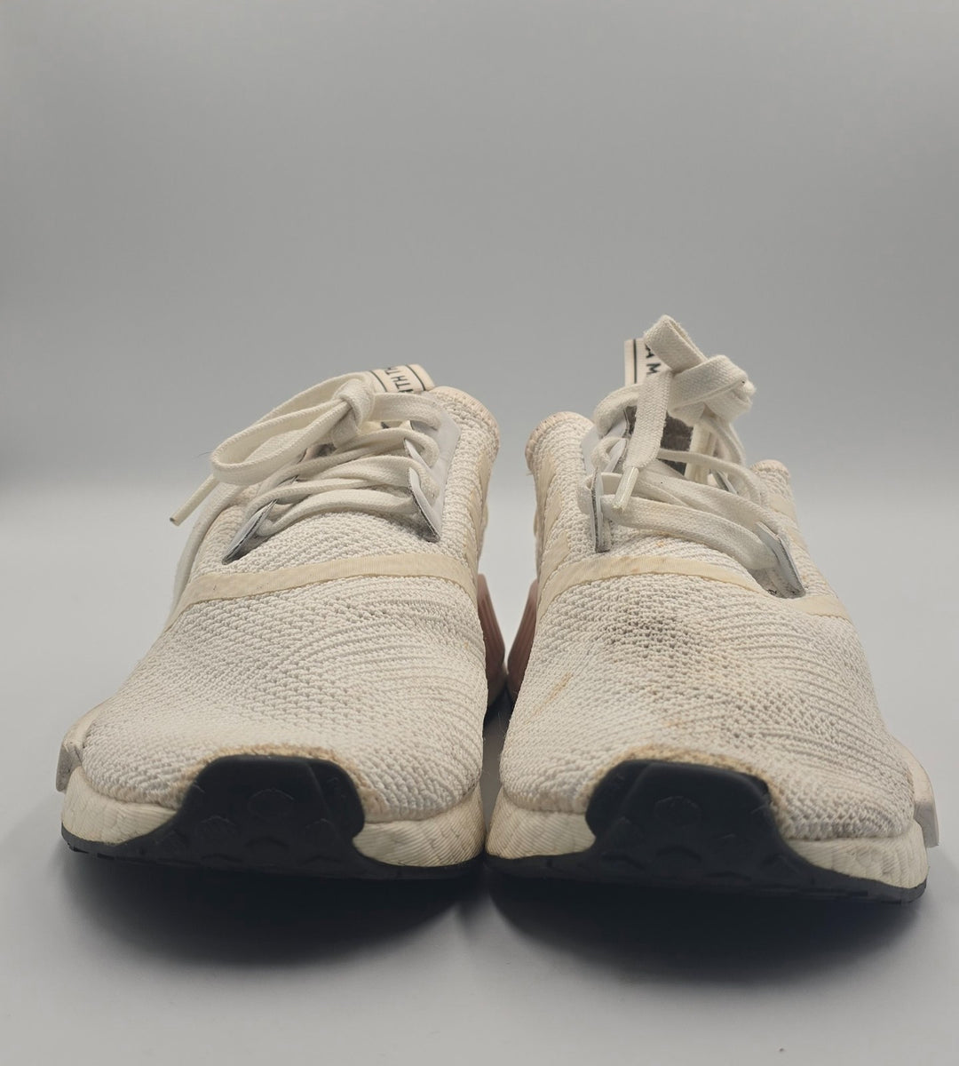 Adidas NMD_R1 EE5173 Womens 6.5 Running Shoes Cloud White Metallic Plugs Sneaker
