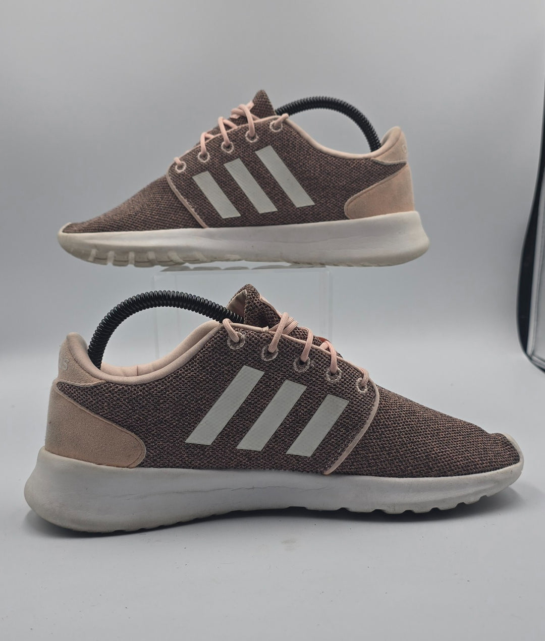 Adidas Cloudfoam QT Racer AH2546 Womens 8 Running Shoes Black Pink Sneakers