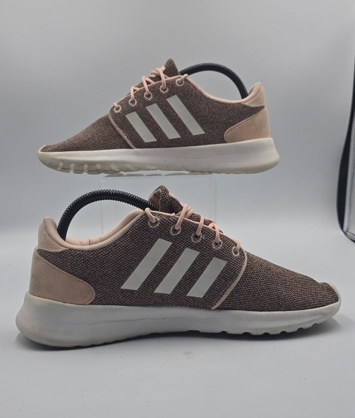 Adidas Cloudfoam QT Racer AH2546 Womens 8 Running Shoes Black Pink Sneakers