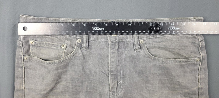 Levis 514 Jeans Mens 32x34 Gray Light Wash Straight Leg Slim Fit Washed Out