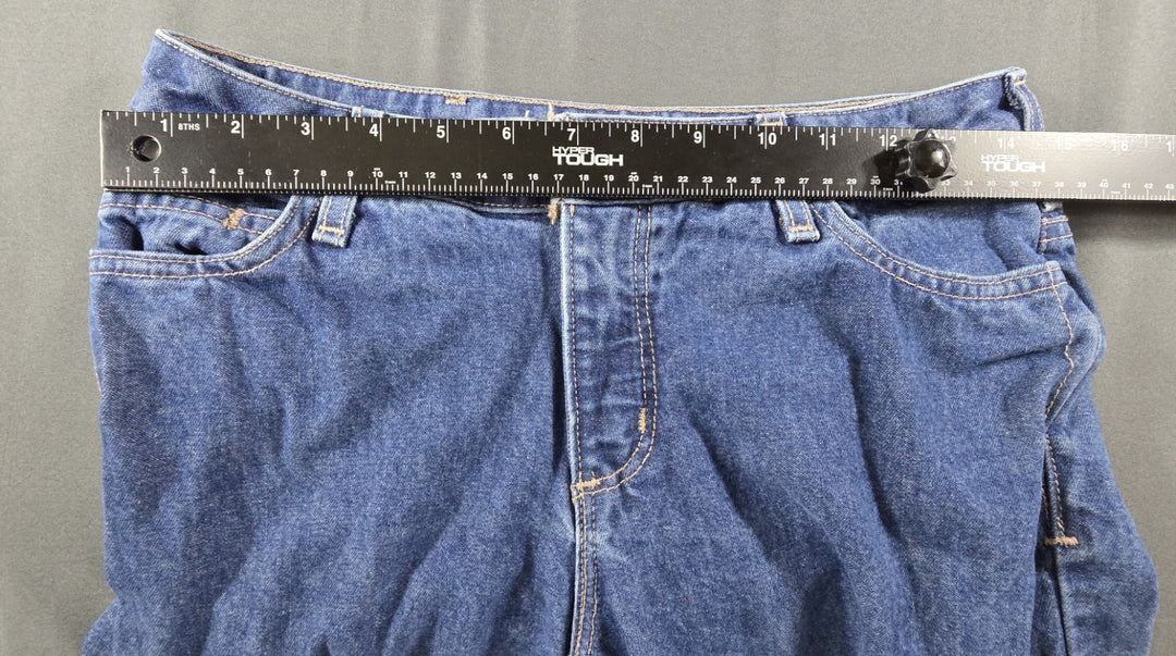 Carhartt FR Jeans Womens 2x32 Blue Medium Wash Regular Fit Straight Leg Workwear