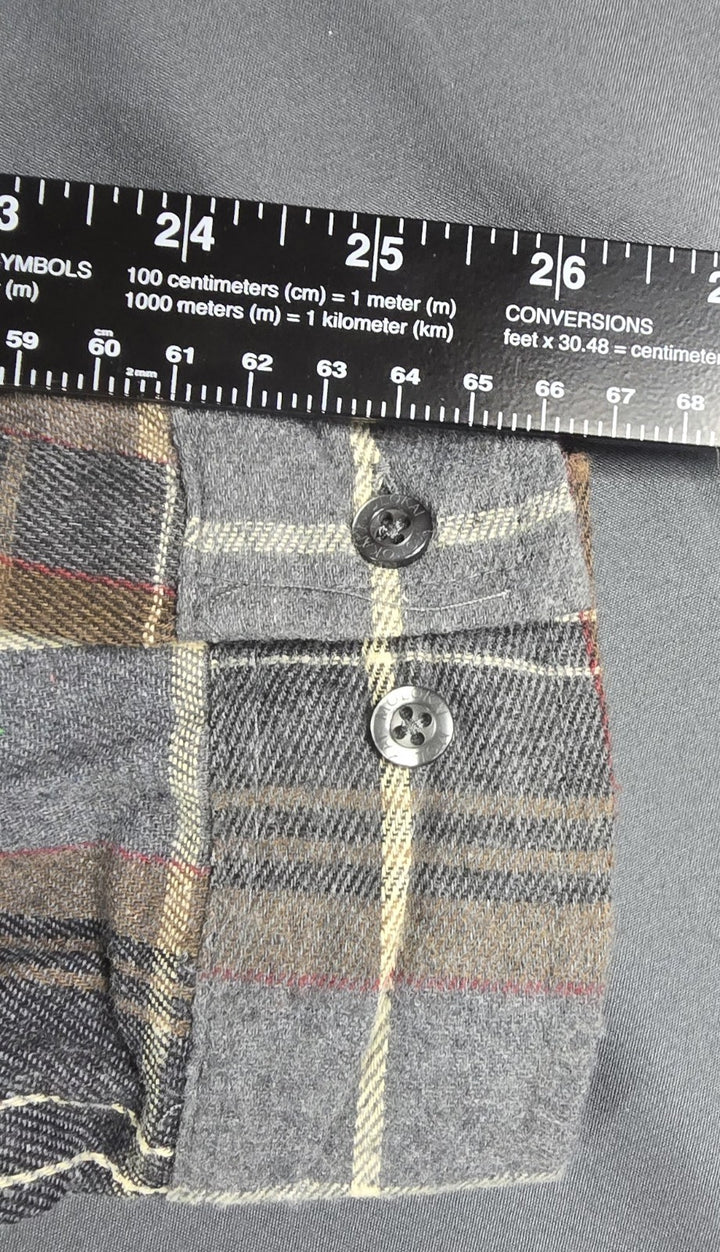 Molokai Surf Co. Flannel Shirt Mens 2XL Brown Gray Plaid Button Down Long Sleeve