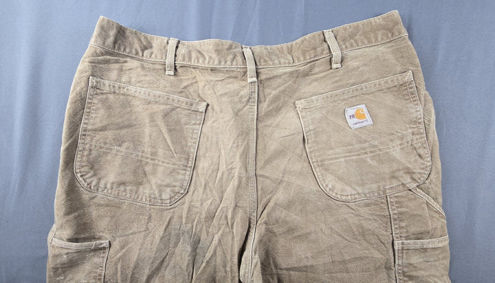 Carhartt FR Jeans Mens 36x32 Beige Original Fit Straight Leg Carpenter Workwear