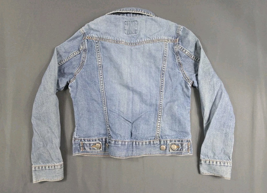 Old Navy Denim Jacket Womens Medium Light Blue Pullover Long Sleeve Outdoor Coat