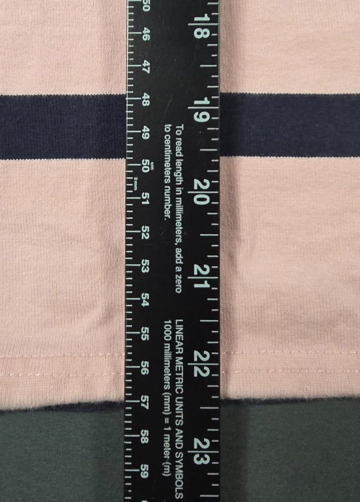 Tommy Hilfiger Rugby Shirt Women Medium Pink Striped Side Slits Performance Golf