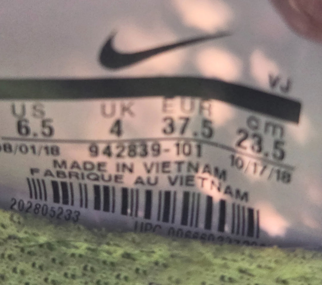 Nike Free RN Flyknit 2018 942839-101 Women 6.5 Running Shoes White Black Sneaker
