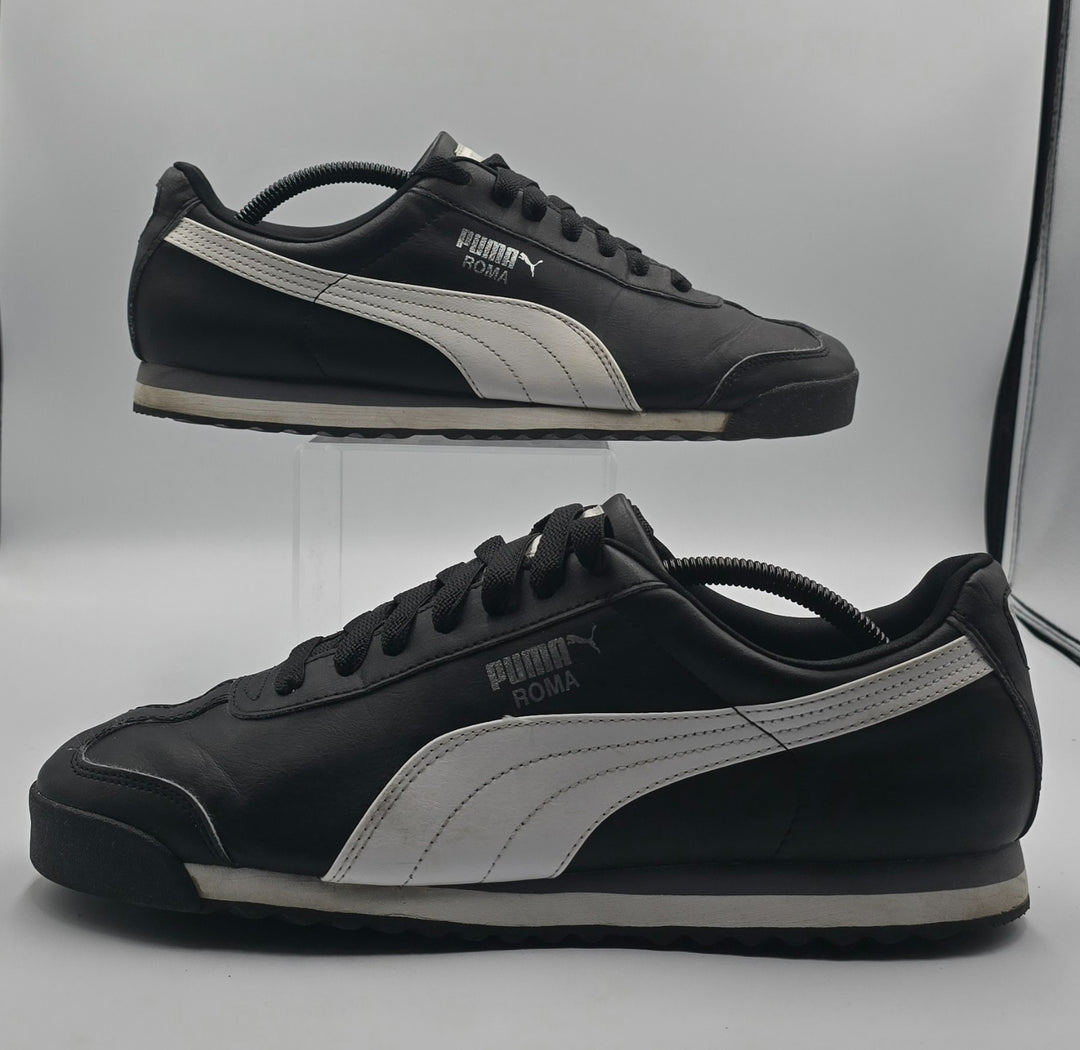 Puma Roma Basic 353572-11 Mens 11.5 Athletic Shoes Core Black Leather Sneakers