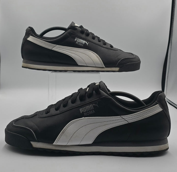 Puma Roma Basic 353572-11 Mens 11.5 Athletic Shoes Core Black Leather Sneakers