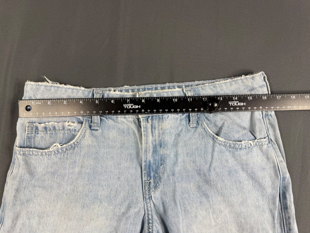 Hollister Baggy Jeans Women 6 Blue Denim Low Rise Medium Wash Button Fly Classic