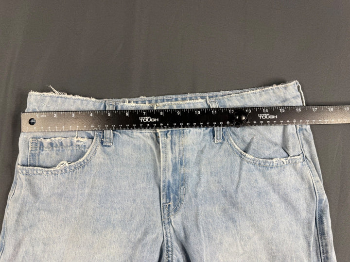 Hollister Baggy Jeans Women 6 Blue Denim Low Rise Medium Wash Button Fly Classic