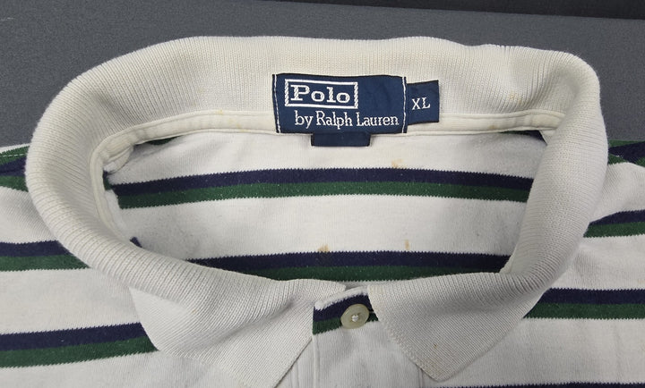 Polo Ralph Lauren Shirt Mens XL Multicolor Stripe Embroidered Logo Short Sleeve
