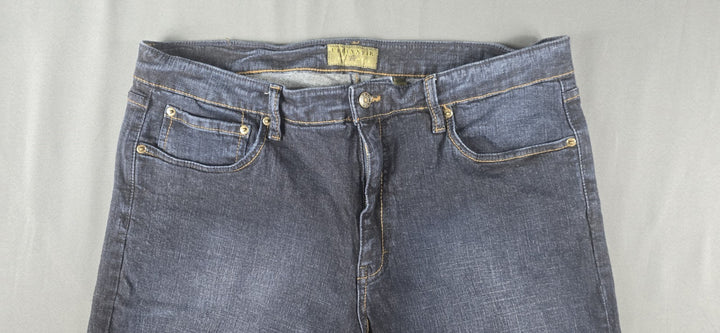 Uban Star Jean Mens 38x30 Blue Dark Wash Straight Leg Relaxed Fit