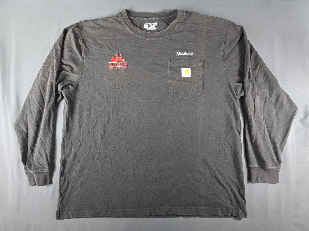 Carhartt Shirt Mens Size XL Black Logo Loose Fit Long Sleeve Pocket Workwear
