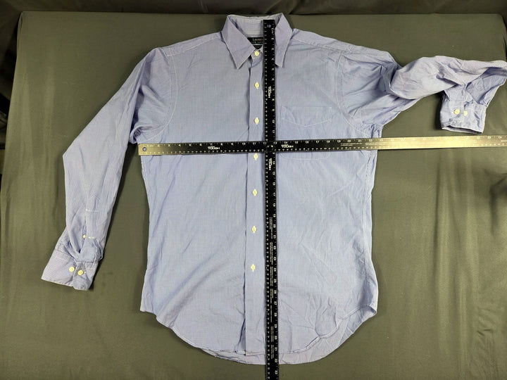 Lauren Ralph Lauren Mens 15 36 Blue Gingham Dress Shirt Long Sleeve Cotton 100%