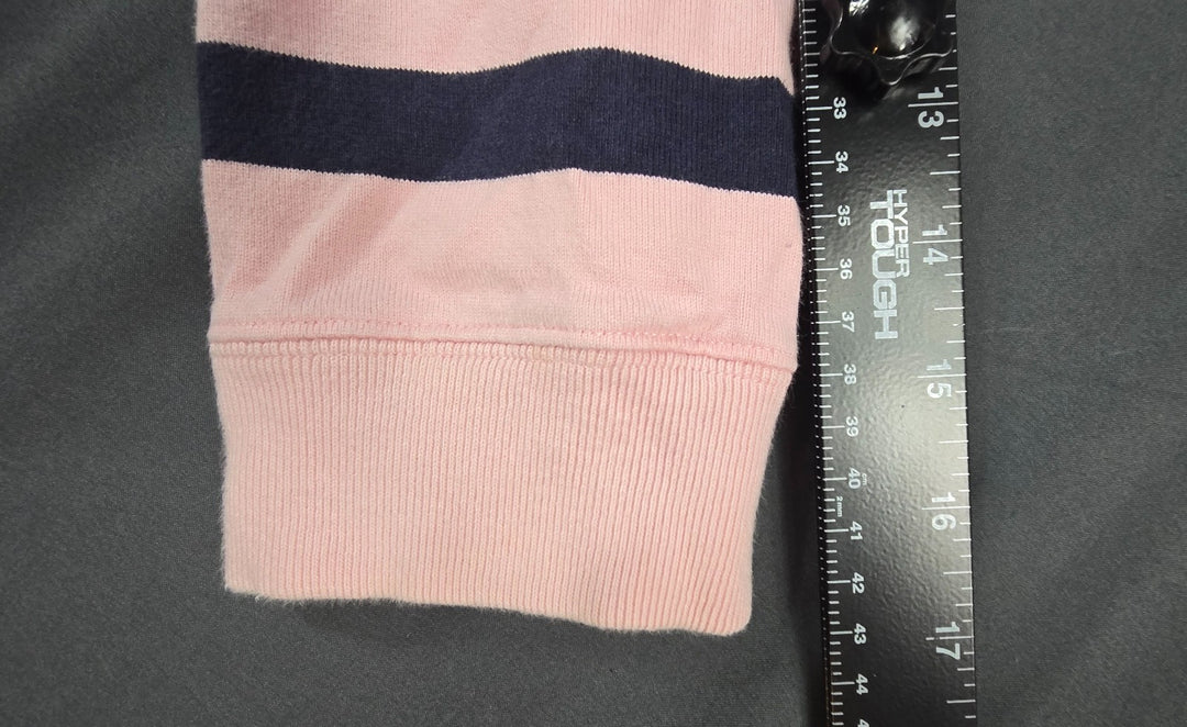 Tommy Hilfiger Rugby Shirt Women Medium Pink Striped Side Slits Performance Golf