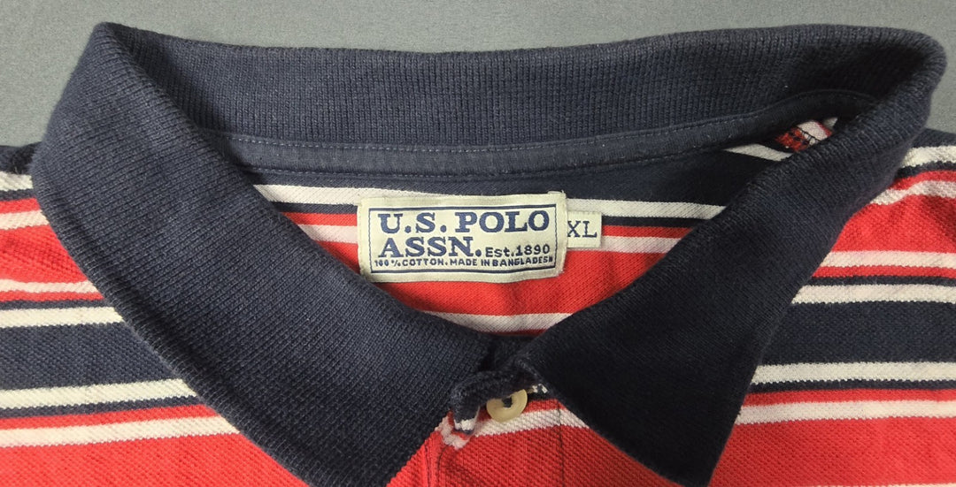 VTG U.S. Polo Assn. Polo Mens XL Multicolor Pullover Callared Short Sleeve
