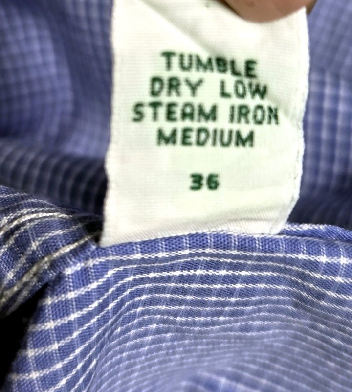 Lauren Ralph Lauren Mens 15 36 Blue Gingham Dress Shirt Long Sleeve Cotton 100%