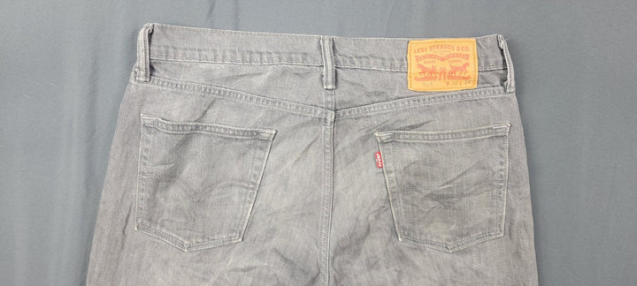 Levis 514 Jeans Mens 32x34 Gray Light Wash Straight Leg Slim Fit Washed Out