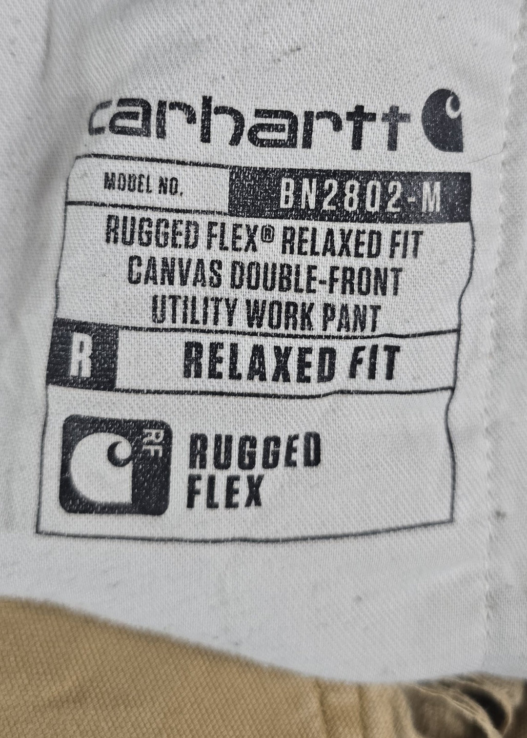 Carhartt Jeans Mens 40x32 Beige Tan Double Knee Straight Leg Relaxe Fit Workwear