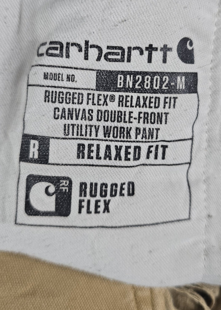 Carhartt Jeans Mens 40x32 Beige Tan Double Knee Straight Leg Relaxe Fit Workwear