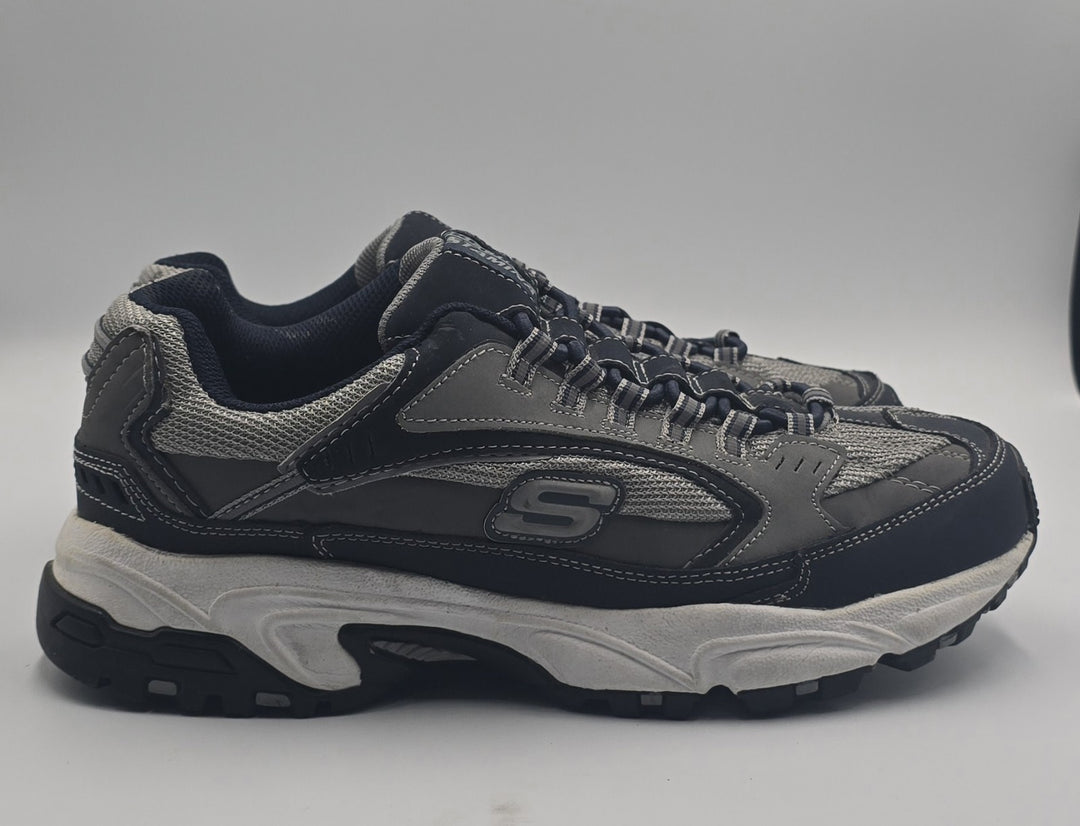 Skechers Mens Stamina Cutback 51919W Blue Gray Running Shoes Sneakers Size 8.5