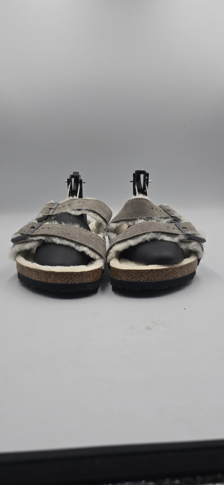 Birkenstock Arizona Shearling Mens Size EU 45/12M Stone Coin 1017402 Slides