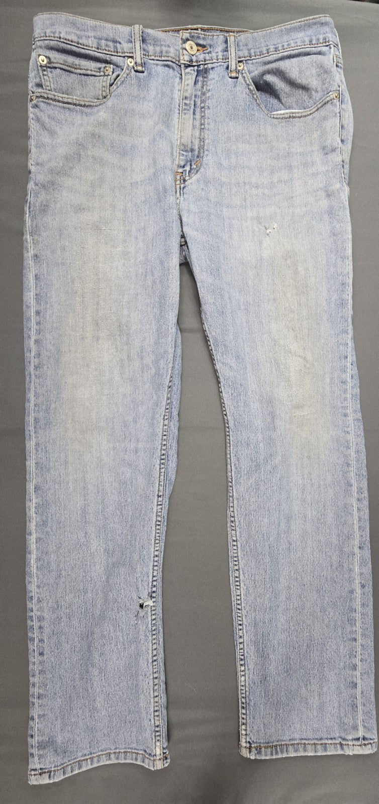 Levis 505 Jeans Mens 34x32 Blue Light Wash Regular Fit Straight Leg Modern