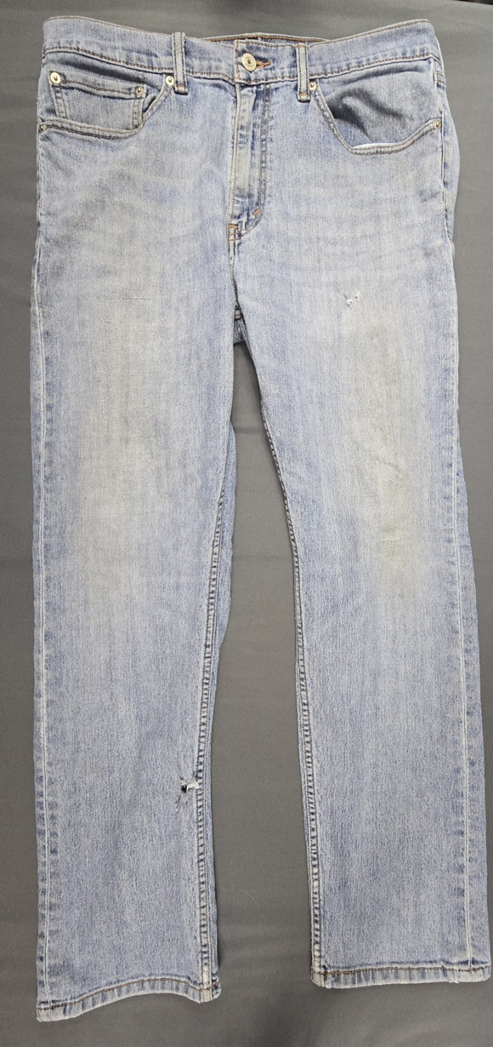 Levis 505 Jeans Mens 34x32 Blue Light Wash Regular Fit Straight Leg Modern