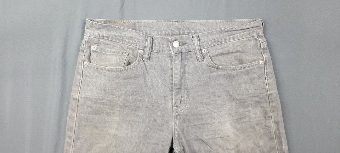 Levis 514 Jeans Mens 32x34 Gray Light Wash Straight Leg Slim Fit Washed Out