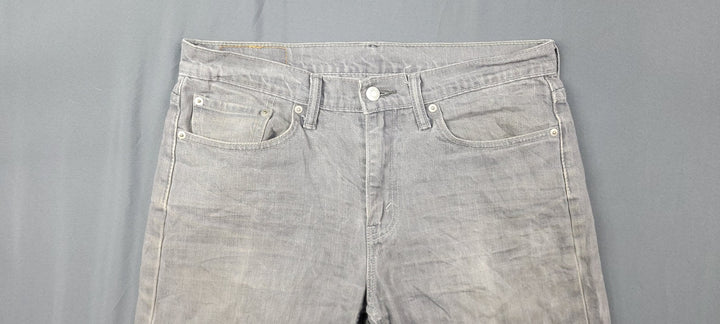 Levis 514 Jeans Mens 32x34 Gray Light Wash Straight Leg Slim Fit Washed Out