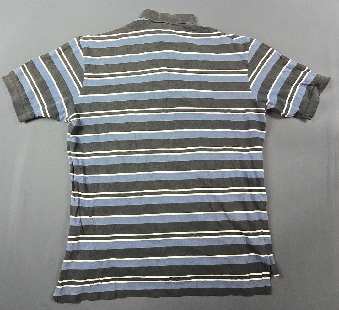 Vintage Polo Ralph Lauren Polo Shirt Mens Large Cotton Striped Side Slits Golf