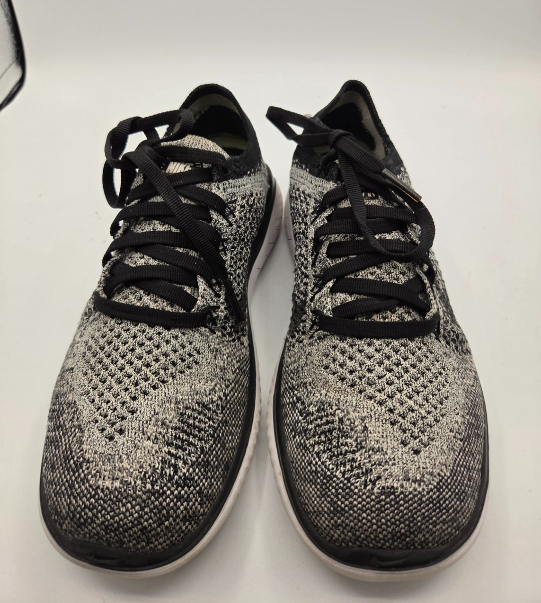 Nike Free RN Flyknit 2018 942839-101 Women 6.5 Running Shoes White Black Sneaker