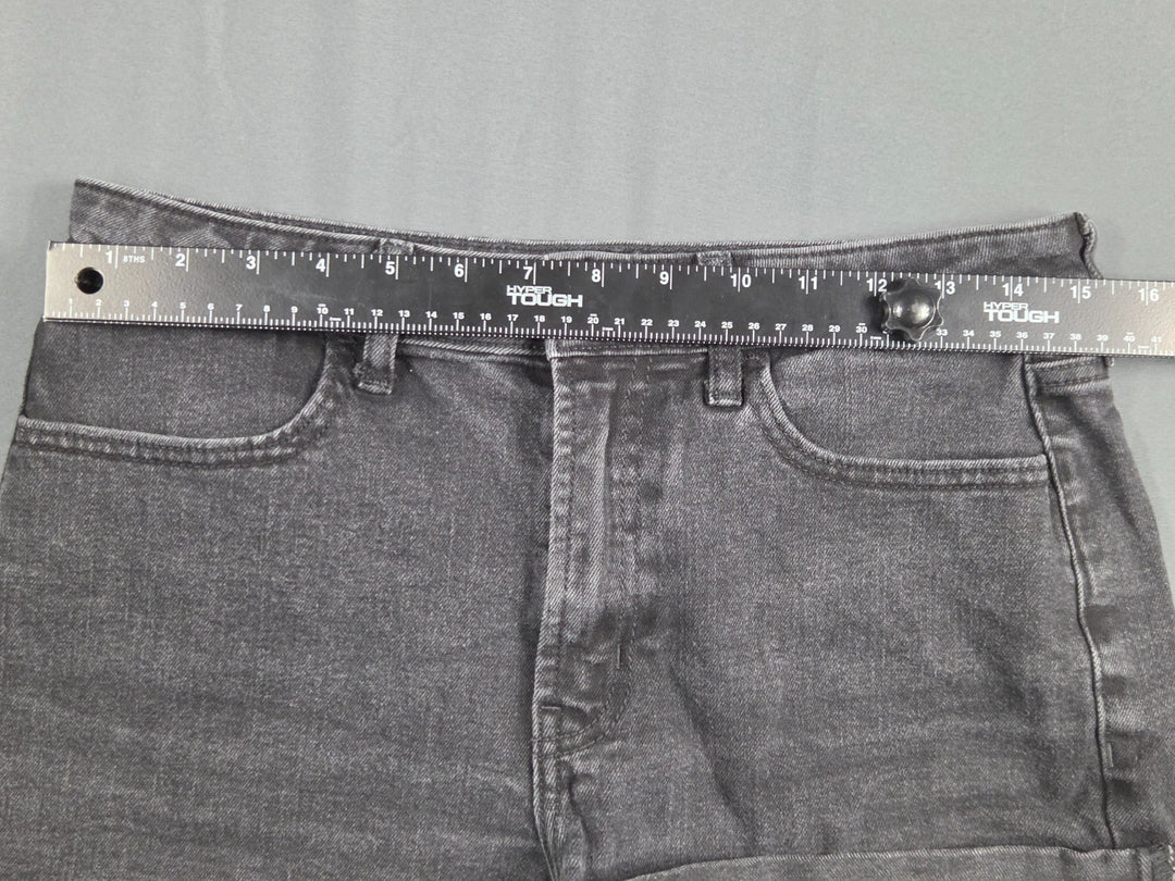 Old Navy Wow Jean Shorts Womens 8 Black Jack Denim Cotton High Rise Cuffed Hem
