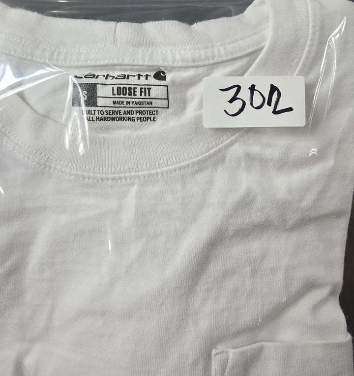 Carhartt Shirt Men’s K87 Small White Logo Loose Fit Short Sleeve Pocket...