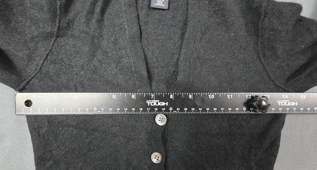 Banana Republic Cardigan Sweater Womens Medium Black Cotton Cashmere Button Fron
