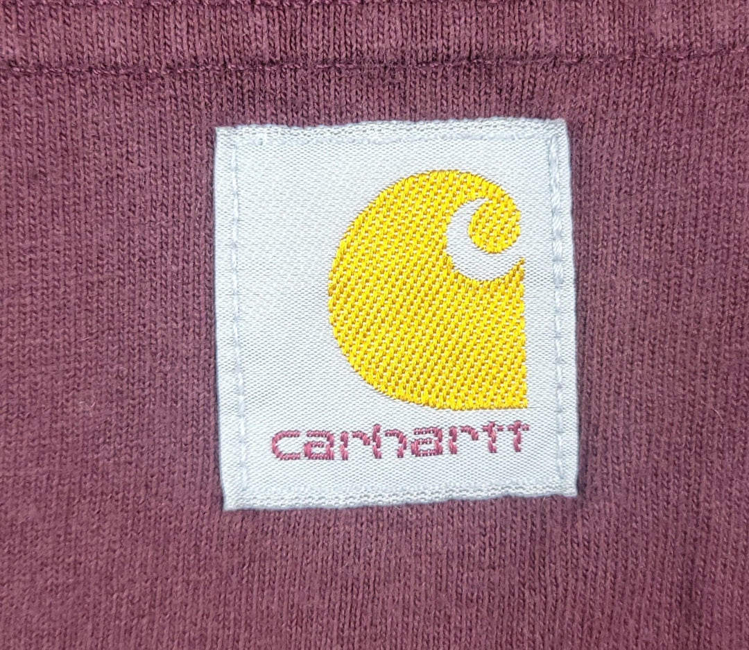 Carhartt Shirt Men’s K87 Medium Burgundy Logo Loose Fit Short Sleeve Pocket