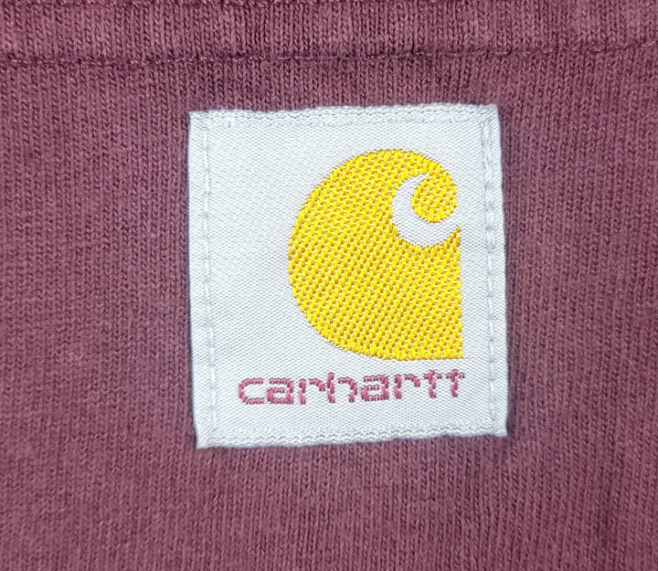 Carhartt Shirt Men’s K87 Medium Burgundy Logo Loose Fit Short Sleeve Pocket