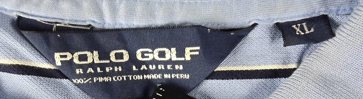 Polo Golf Ralph Lauren Shirt Mens XL Blue White Stripe Embroidered Logo Pima