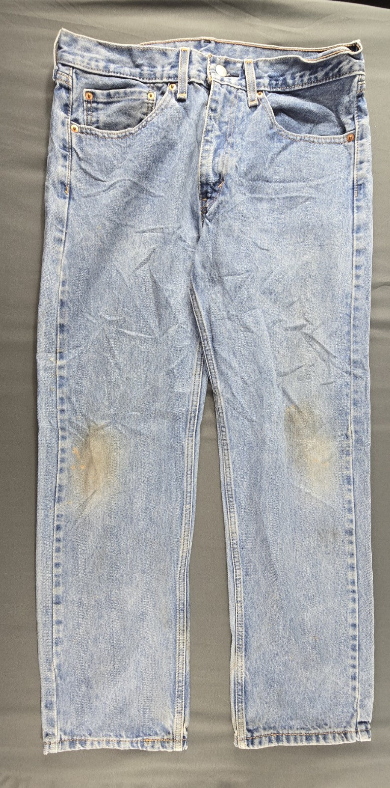 Levis 505 Jeans Mens 34x29 Blue Light Wash Regular Fit Straight Leg Modern