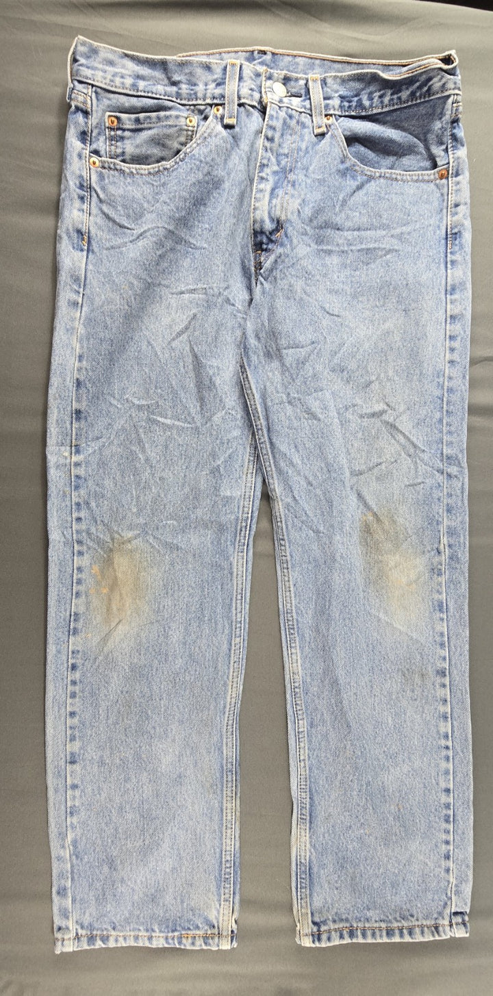 Levis 505 Jeans Mens 34x29 Blue Light Wash Regular Fit Straight Leg Modern