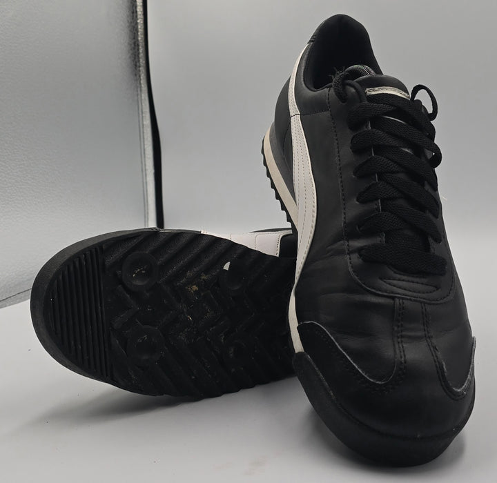 Puma Roma Basic 353572-11 Mens 11.5 Athletic Shoes Core Black Leather Sneakers